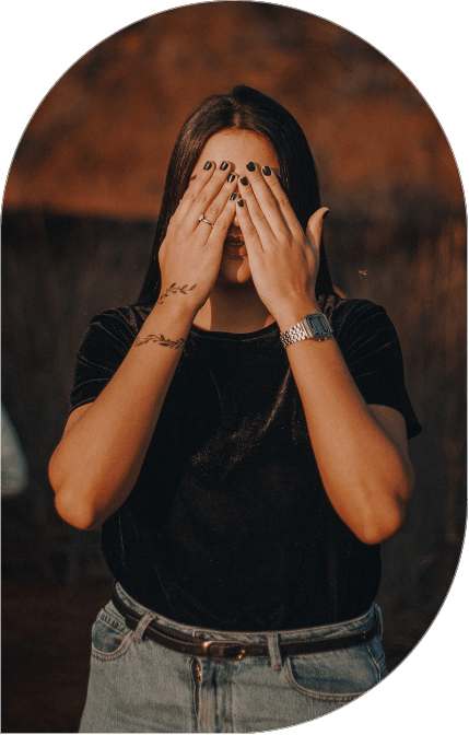 Picture of a woman covering her eyes